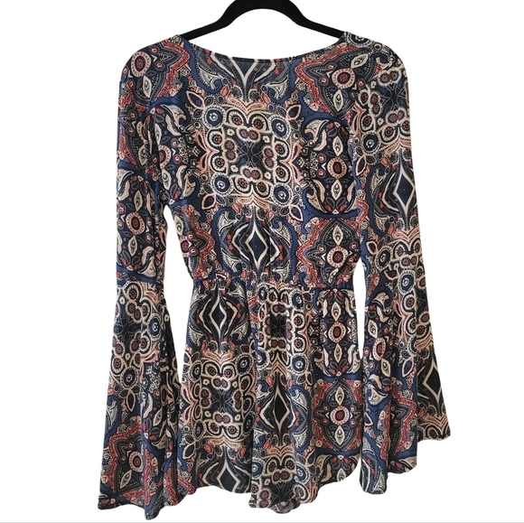 Abercrombie & Fitch Paisley Poet Sleeve Romper Size Small - Picture 3 of 5